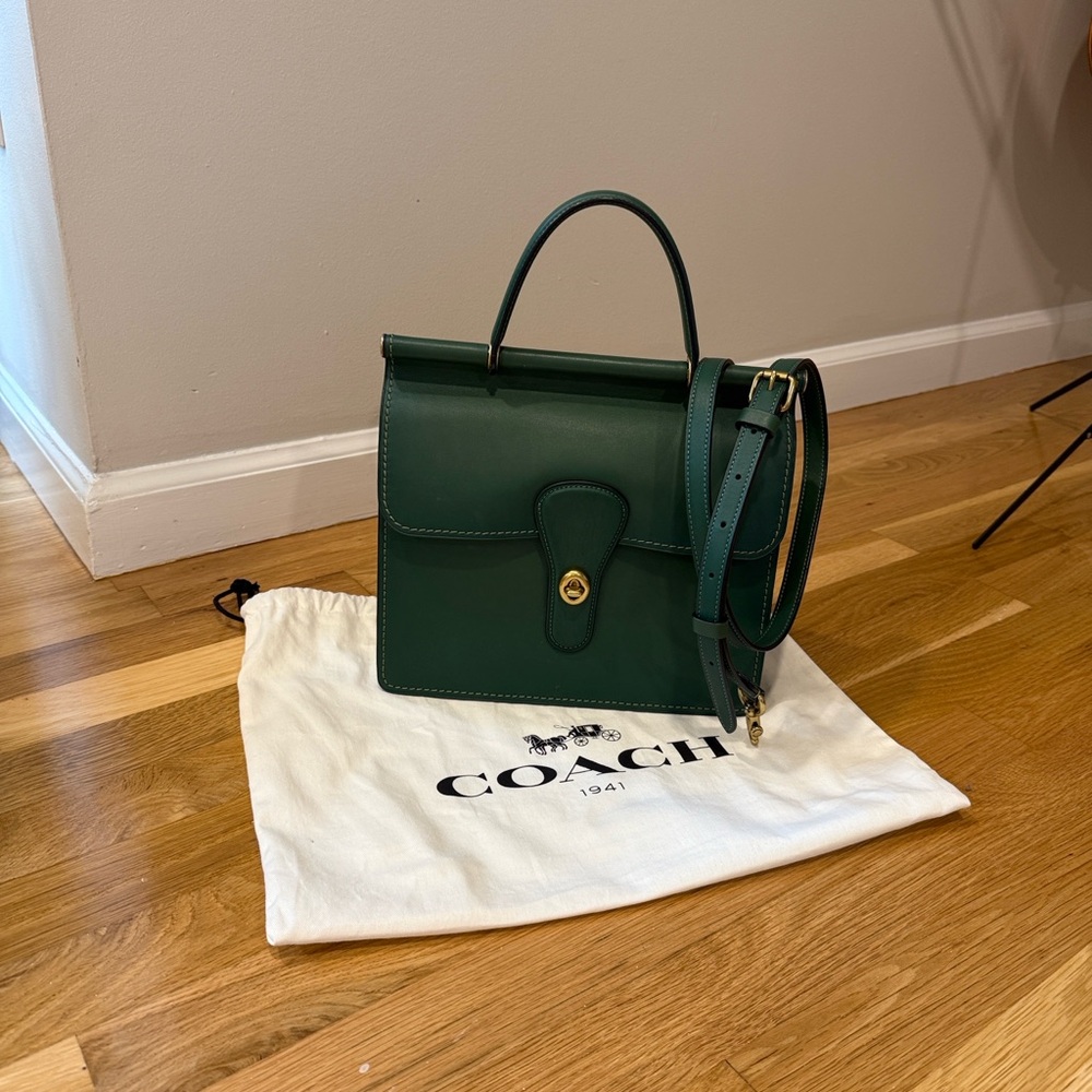 COACH Willis Top Handle Crossbody Bag 5785 in hunter green leather